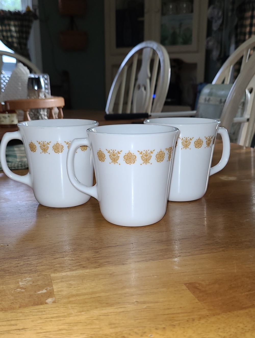 Butterfly Gold Corning Mugs - Set of 3